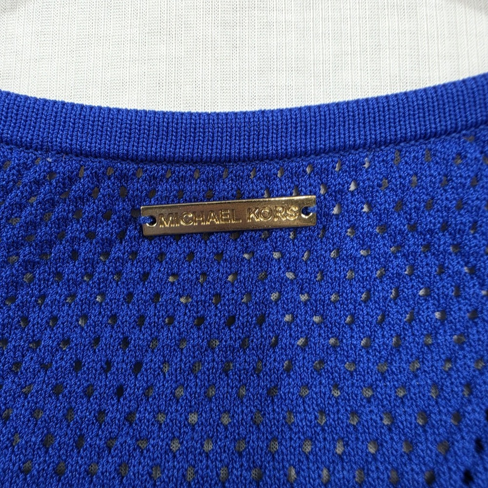 Michael Kors Royal Blue Sleeveless Bodycon Dress Size S Preppy Modern Date Night - Picture 12 of 13